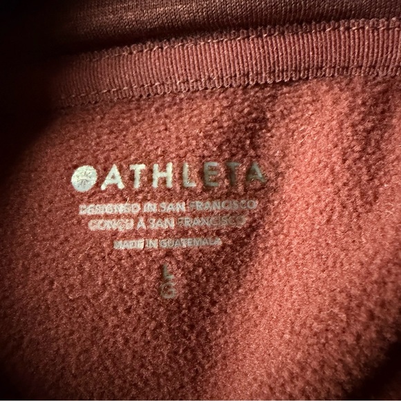 Athleta Altitude Polartec Half Zip Sweatshirt in color Mahogany size Large - Picture 7 of 10